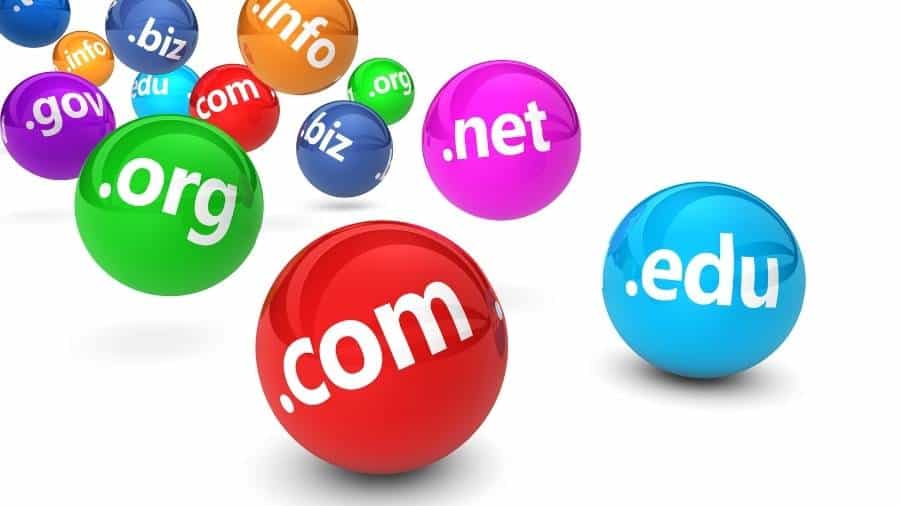 Various domain name endings, including top-level domains like dotcom, dotnet, and dotorg.